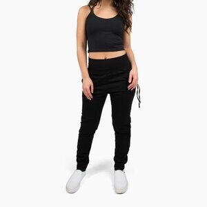 Buddha Pants Big Sur Jogger Pants Black Elastic Waist Pockets Womens Size XS